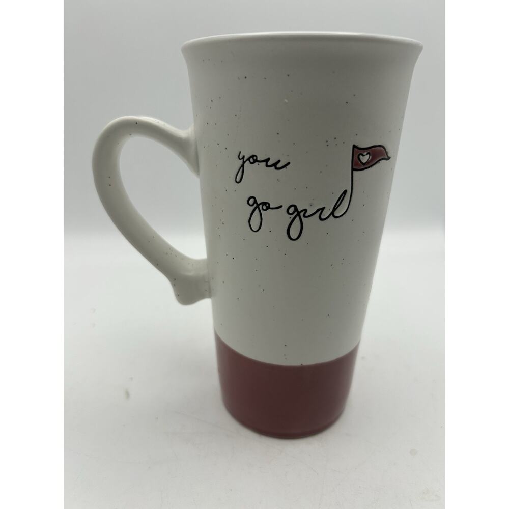 Coffee Cappuccino Mug, You Go Girl Sheffield Home Speckled Pink